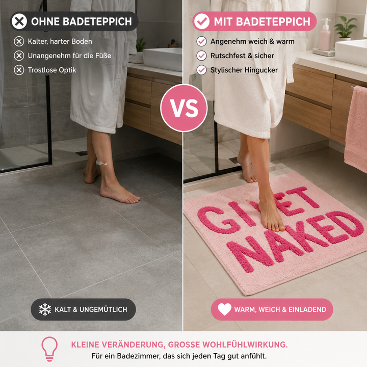 Tufted design carpet "Get Naked" Pink 80×50 cm | Kalsten