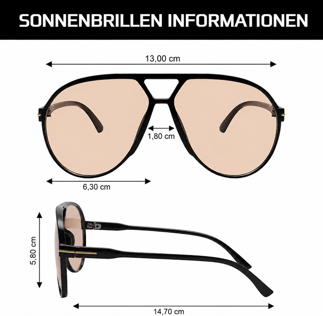 Aviator Oversize Sunglasses Retro UV400 | Kalsten