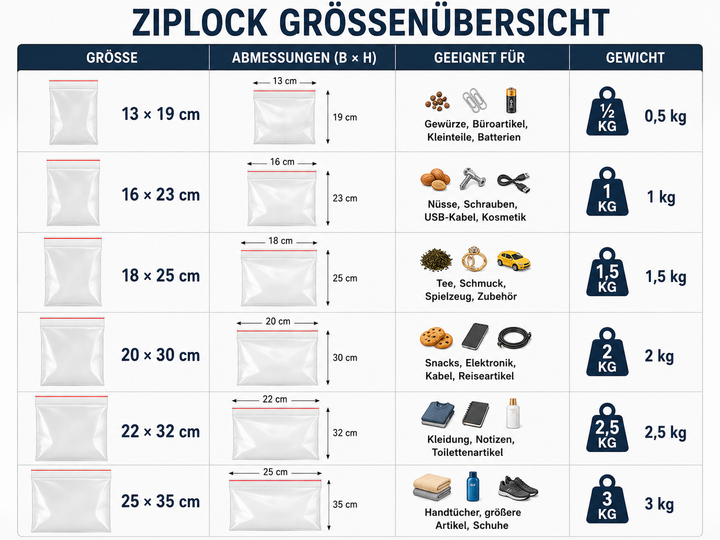 Resealable Ziplock bags 100-pack | Kalsten