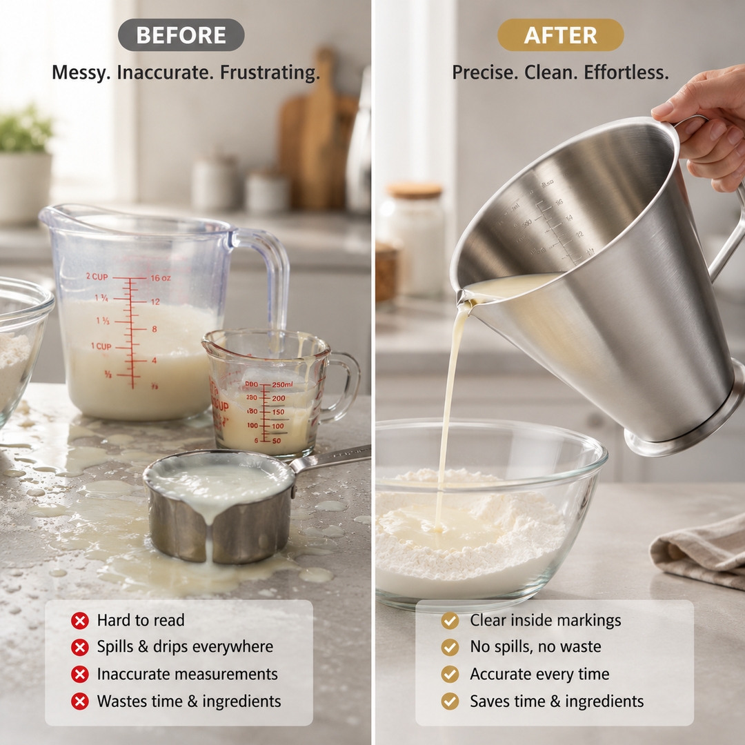 Measuring cup stainless steel 0.5 L with internal marking | Kalsten