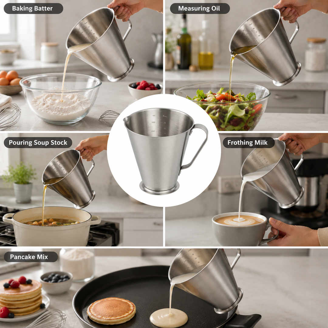 Measuring cup stainless steel 0.5 L with internal marking | Kalsten