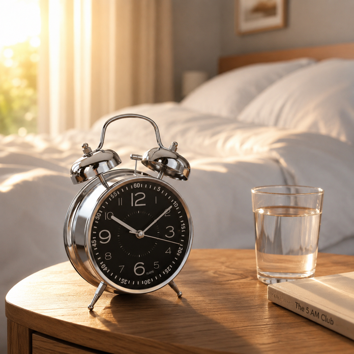 Retro Alarm Clock with Double Bell Silver Chrome | Kalsten