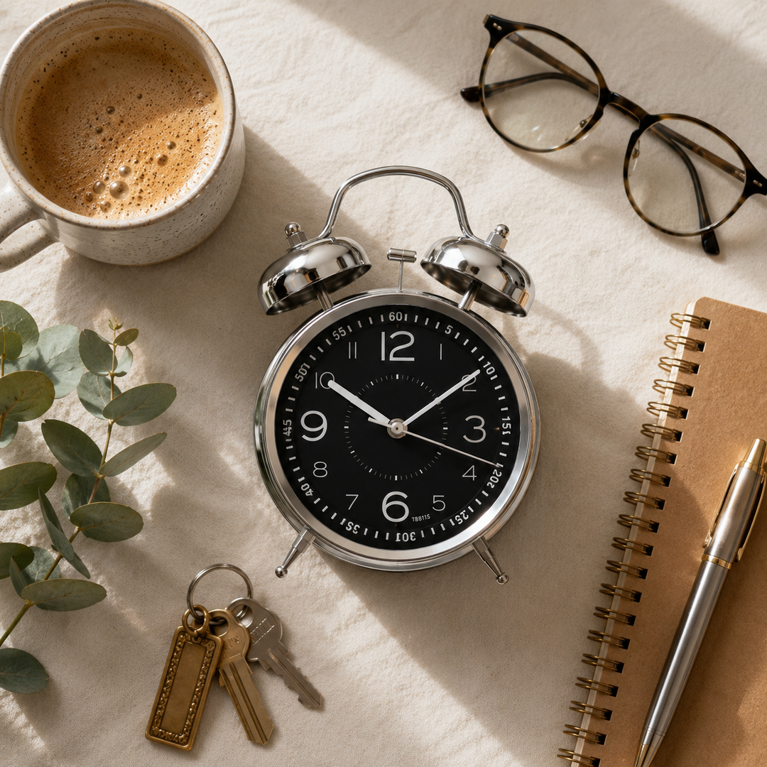 Retro Alarm Clock with Double Bell Silver Chrome | Kalsten