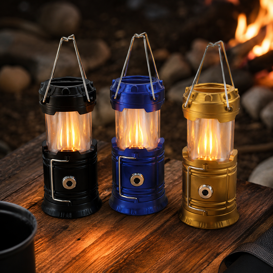 3-in-1 LED camping lantern with flickering flame | Kalsten