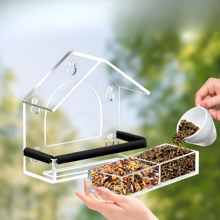 Kalsten | Bird Feeder Clear Acrylic Window Suction House