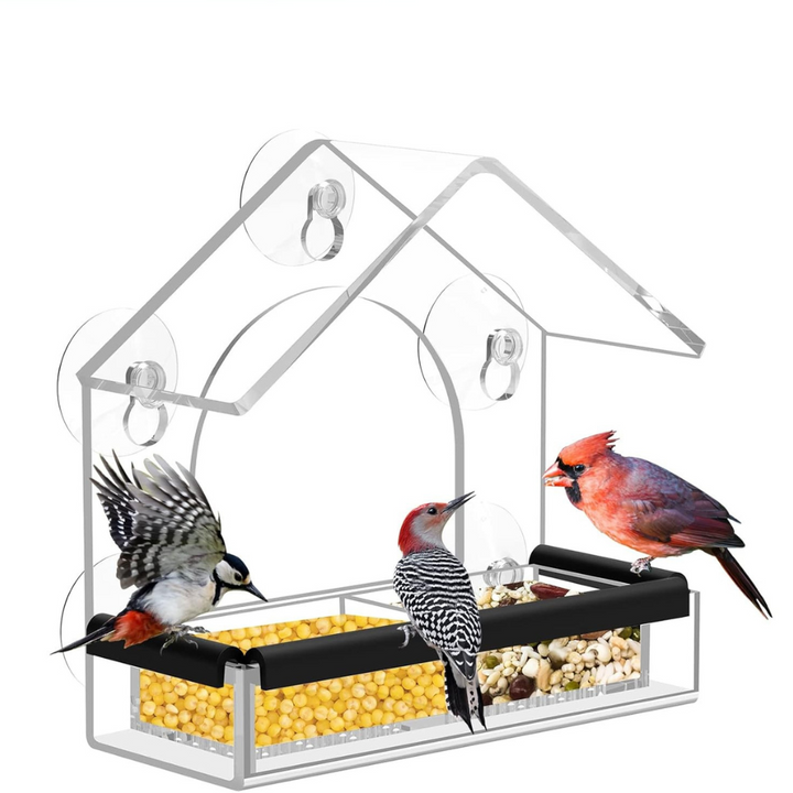 Kalsten | Bird Feeder Clear Acrylic Window Suction House