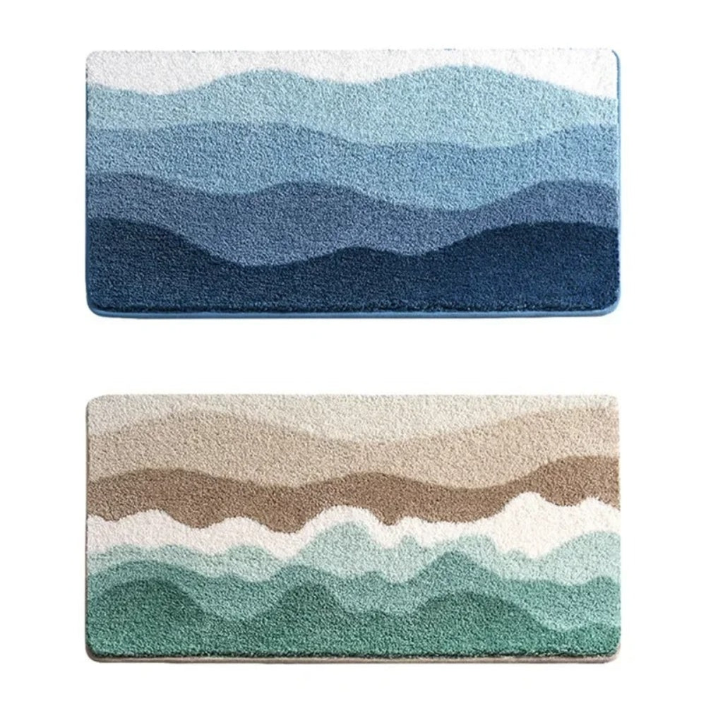 Noxord | Coastal Wave Pattern Non-Slip Bath Mat
