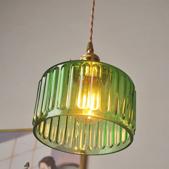 Vintage Stunning Cylinder Glass Pendant Light | Kalsten