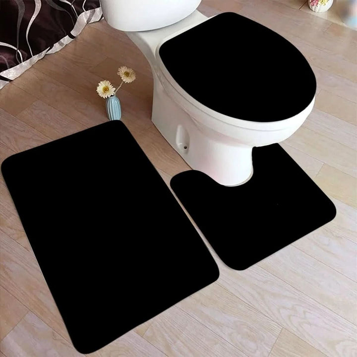 Kalsten | 3-piece bath rug set with non-slip flannel surface
