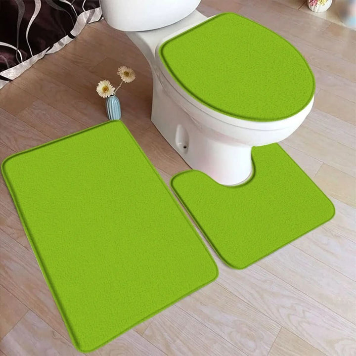 Kalsten | 3-piece bath rug set with non-slip flannel surface