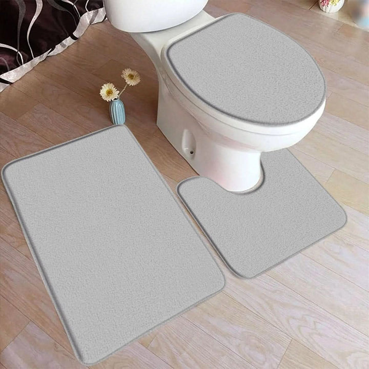 Kalsten | 3-piece bath rug set with non-slip flannel surface