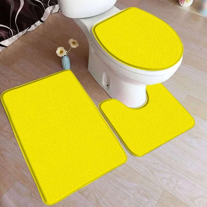 Kalsten | 3-piece bath rug set with non-slip flannel surface