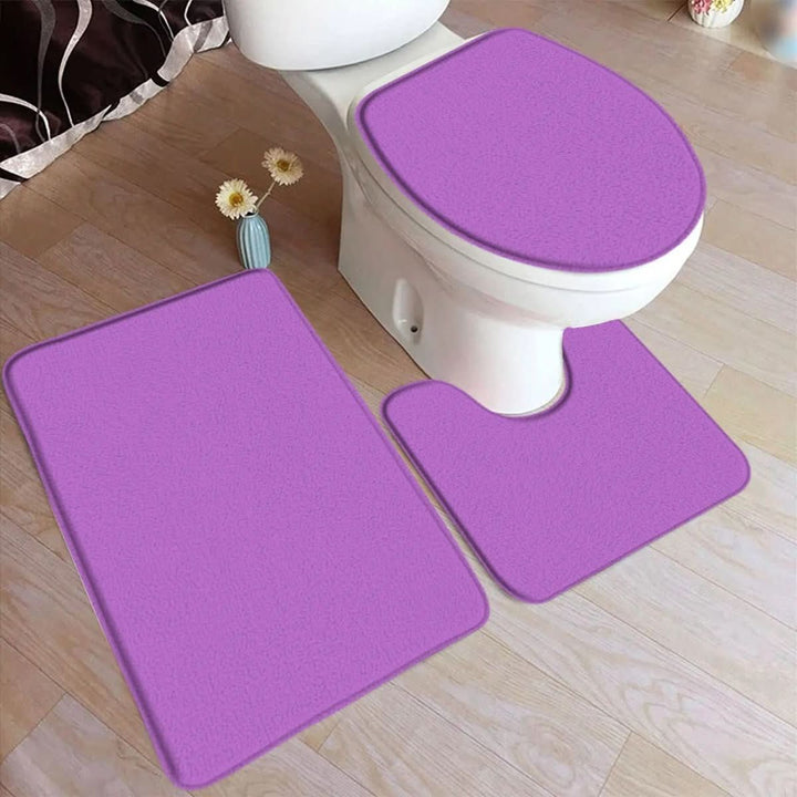 Kalsten | 3-piece bath rug set with non-slip flannel surface