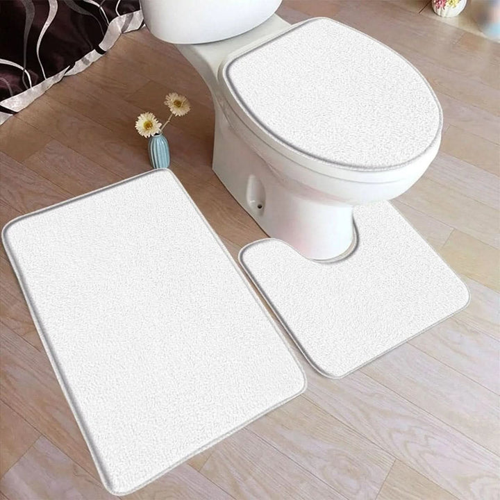Kalsten | 3-piece bath rug set with non-slip flannel surface