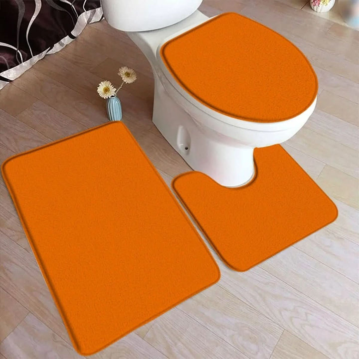 Kalsten | 3-piece bath rug set with non-slip flannel surface