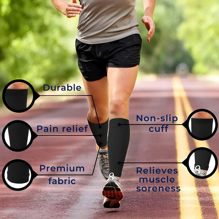 ComfortFlow Support Socks | Soft Highly Elastic Calf Compression - for Muscle Recovery and Circulation Enhancement Kalsten