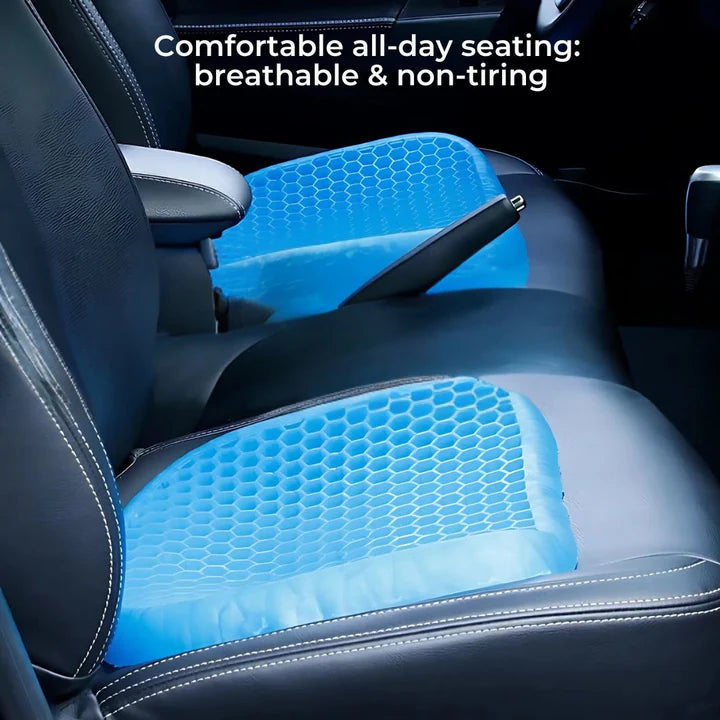 DrukVrij Orthopedic Gel Seat Cushion – Breathable Honeycomb Design for Coccyx and Back Pain Relief | Kalsten