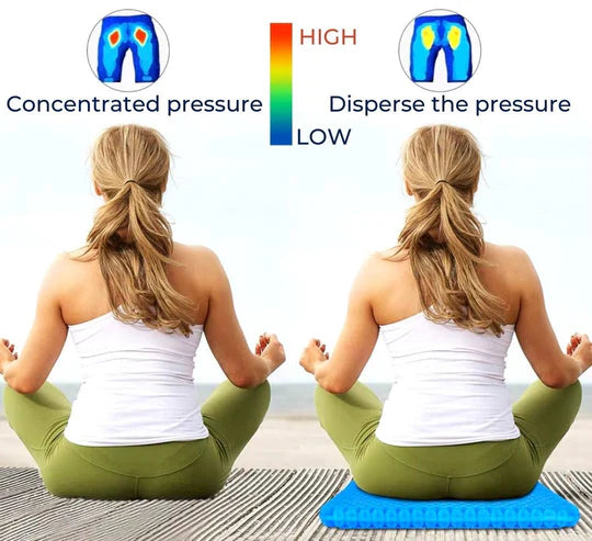 DrukVrij Orthopedic Gel Seat Cushion – Breathable Honeycomb Design for Coccyx and Back Pain Relief | Kalsten