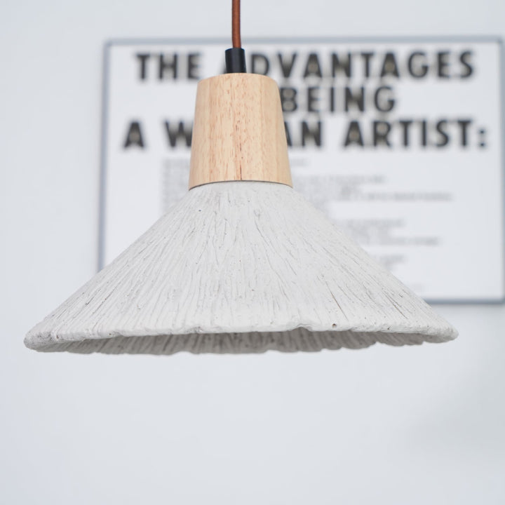 Concrete Pleated Drop light Pendant Lamp | Kalsten