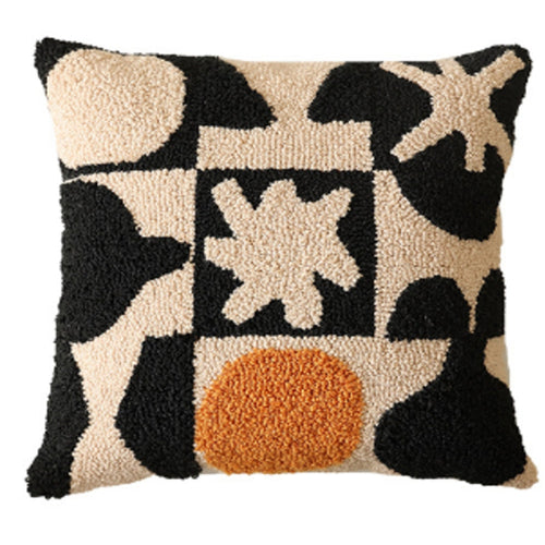 Contemporary Embroidered Sofa Cushion Covers in Soft Microfiber Blend with Loop Velvet Design – Stylish Home Decor
