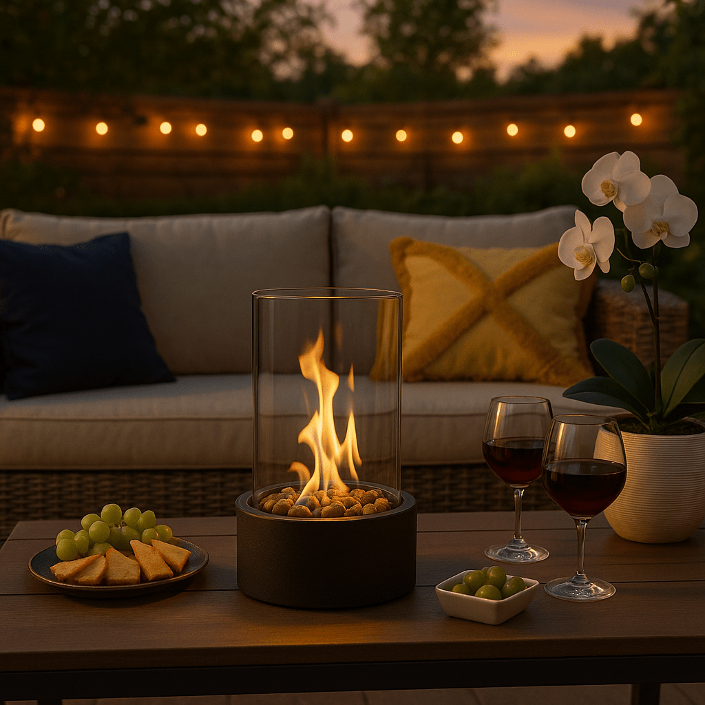 Kalsten | Modern Bioethanol Table Fireplace with Real Flame Display & Scandinavian Design