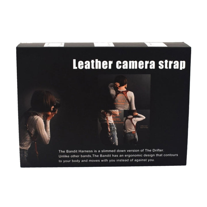 Kalsten | Quick Release Anti-Slip Dual Shoulder Leather Harness Camera Strap with Metal Hook for SLR / DSLR Cameras (Brown)