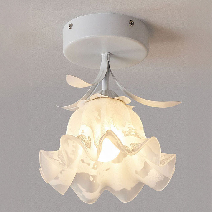 Floral Glass Shade Ceiling Lamp Noxord