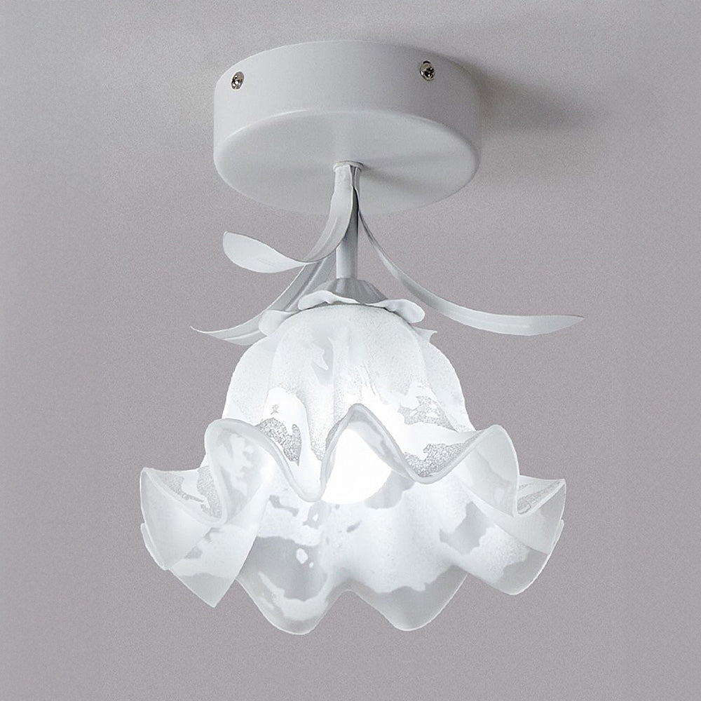 Floral Glass Shade Ceiling Lamp Noxord
