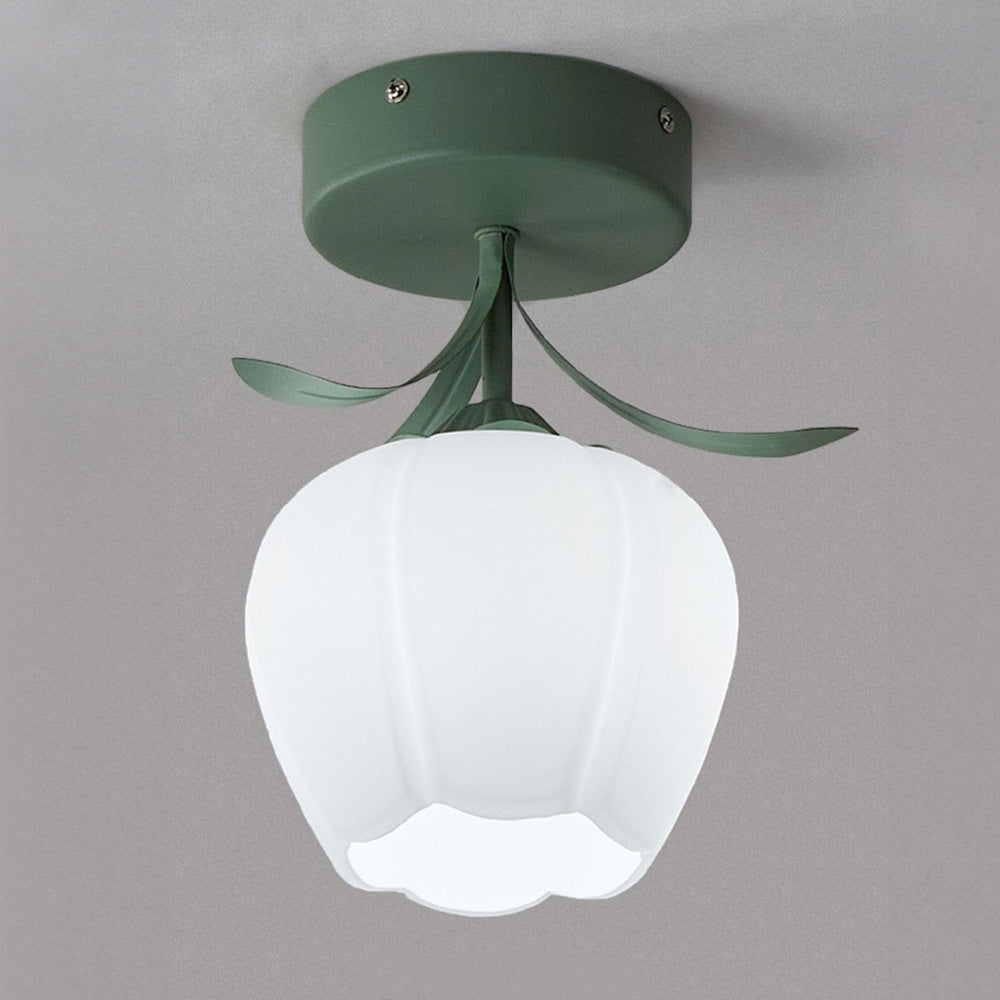 Floral Glass Shade Ceiling Lamp Noxord