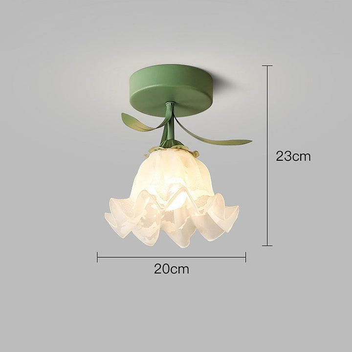 Floral Glass Shade Ceiling Lamp Noxord