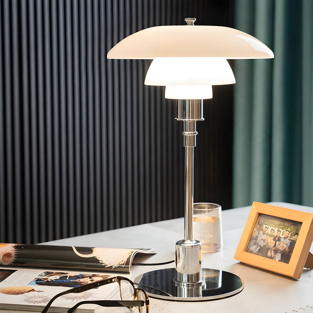 NordiGlow LED Table Lamp – Elegant glass design in Nordic style, dimmable lighting for office, living room or bedroom | Kalsten