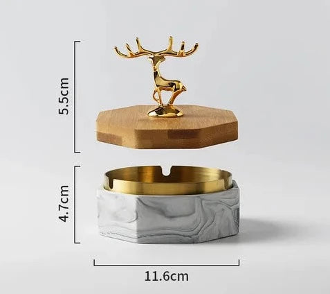 HertGlow Ceramic Ashtray – Stylish deer design for desk and living room | Kalsten