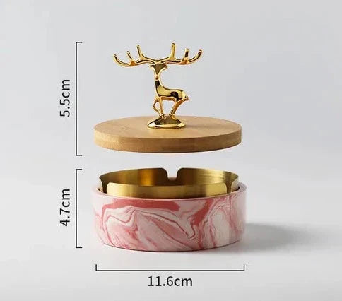 HertGlow Ceramic Ashtray – Stylish deer design for desk and living room | Kalsten