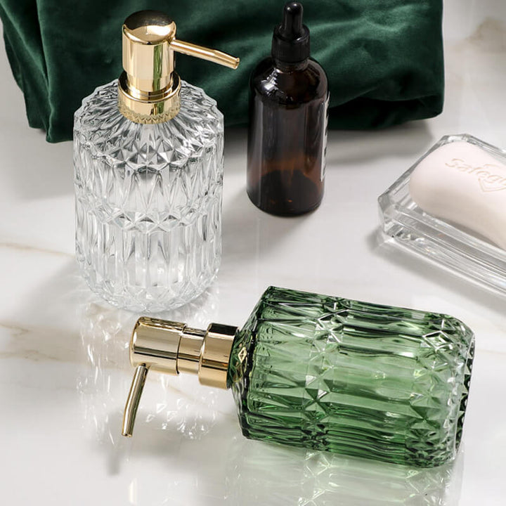 Kalsten | Diamond Pattern Glass Soap Dispenser