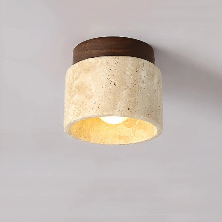Rustic Travertine Ceiling Lamp - TravaGlow | Kalsten