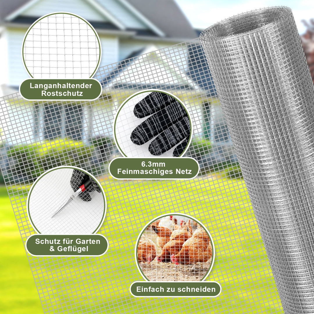 Wire mesh Galvanized 5m/10m Aviary wire Mole mesh | Kalsten