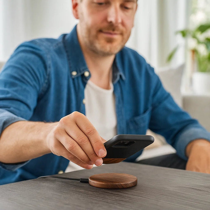 Eco Bamboo Qi Fast Charger with Overheat Protection