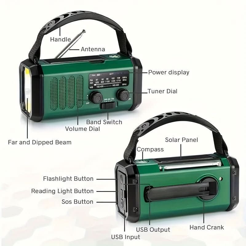 Kalsten | All-in-one emergency radio with torch and USB charging function