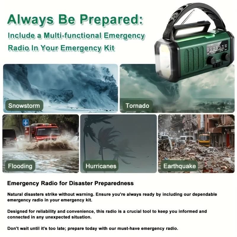 Kalsten | All-in-one emergency radio with torch and USB charging function