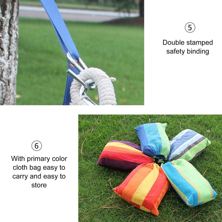 Kalsten | Outdoor Double Thick Canvas Hammock Indoor Swing, Size: 200x100cm (Dark Blue)