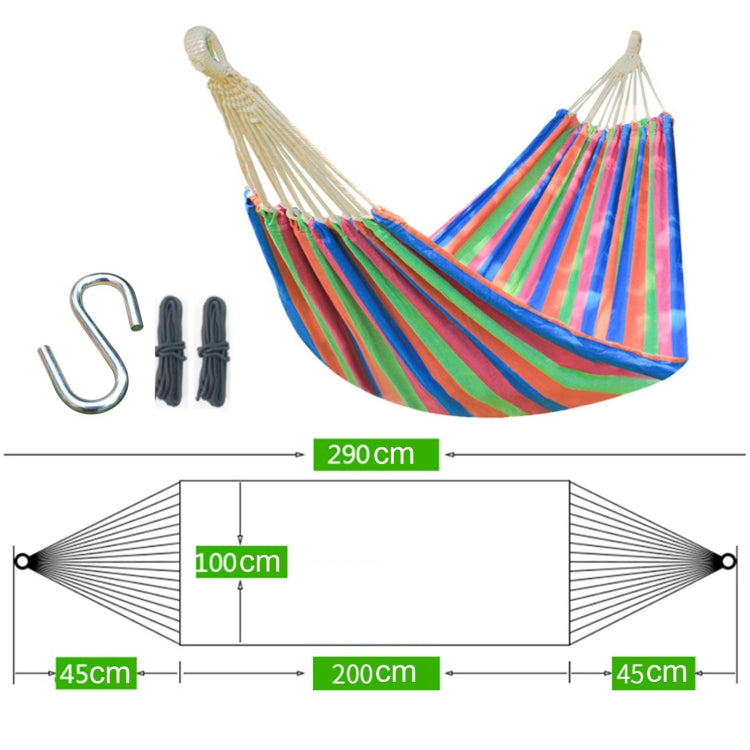 Kalsten | Outdoor Double Thick Canvas Hammock Indoor Swing with Removable Curved Bar, Size: 200x100cm (Dark Blue)