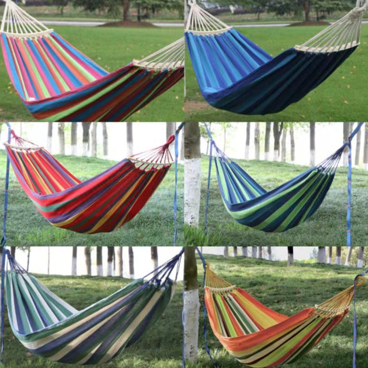 Kalsten | Outdoor Double Thick Canvas Hammock Indoor Swing with Removable Curved Bar, Size: 200x100cm (Dark Blue)