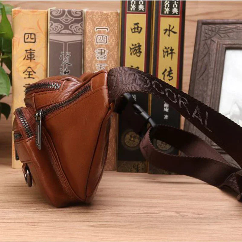 Noxord | Genuine Cowhide Leather Waist Bag for Men – Large Capacity Fanny Pack, Belt & Crossbody Travel Bag