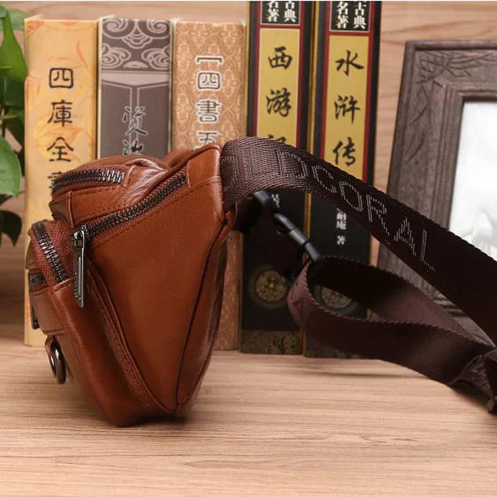Noxord | Genuine Cowhide Leather Waist Bag for Men – Large Capacity Fanny Pack, Belt & Crossbody Travel Bag