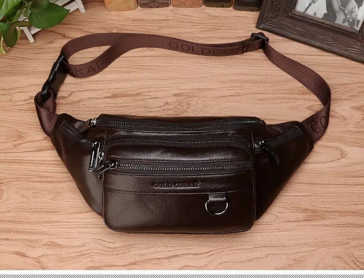 Noxord | Genuine Cowhide Leather Waist Bag for Men – Large Capacity Fanny Pack, Belt & Crossbody Travel Bag