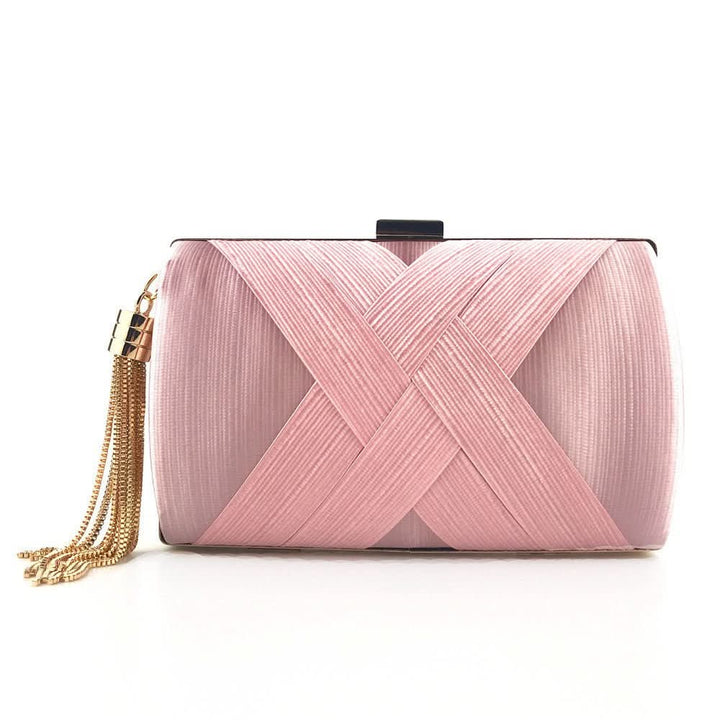 Kalsten | Bellavine Satin Evening Clutch | Luxurious Tassel Handbag for Weddings, Galas, and Elegant Evenings