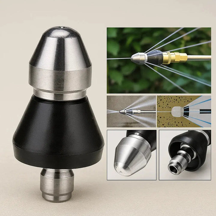 Kalsten | Stainless Steel Pipe Cleaning Nozzle with High Pressure Water Jets