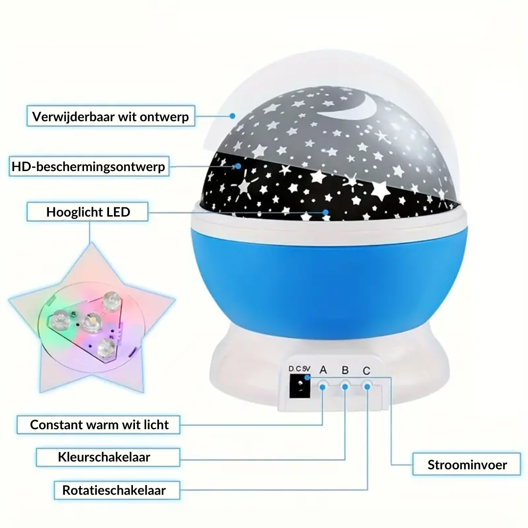 Star Projector Night Light - Luna | Kalsten