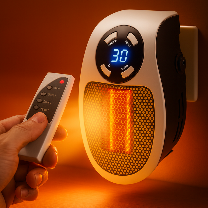 Mini Wall Plug Electric Room Heater with Remote Control Kalsten