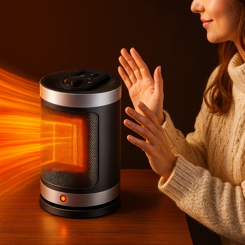 Portable Ceramic Electric Room Heater with Thermostat Noxord